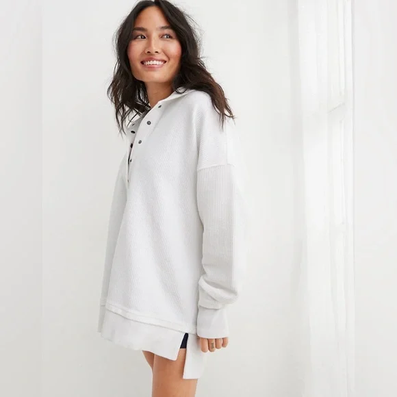 Aerie happy henley hoodie sale